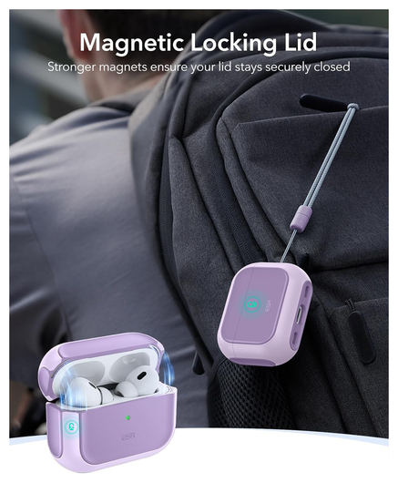 ESR Orbit Hybrid HaloLock Apple AirPods Pro 3 (2025) Hoesje MagSafe Paars afbeelding 5