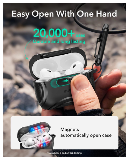 ESR Cyber FlickLock AirPods Pro 3 (2025) Hoesje MagSafe Magsafe Zwart afbeelding 4