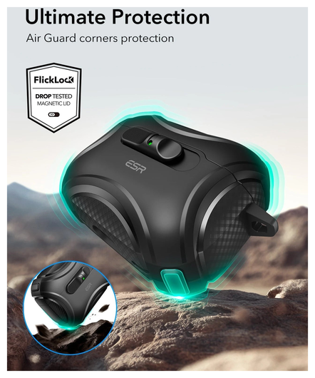 ESR Cyber FlickLock AirPods Pro 3 (2025) Hoesje MagSafe Magsafe Zwart afbeelding 6