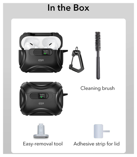 ESR Cyber FlickLock AirPods Pro 3 (2025) Hoesje MagSafe Magsafe Zwart afbeelding 9