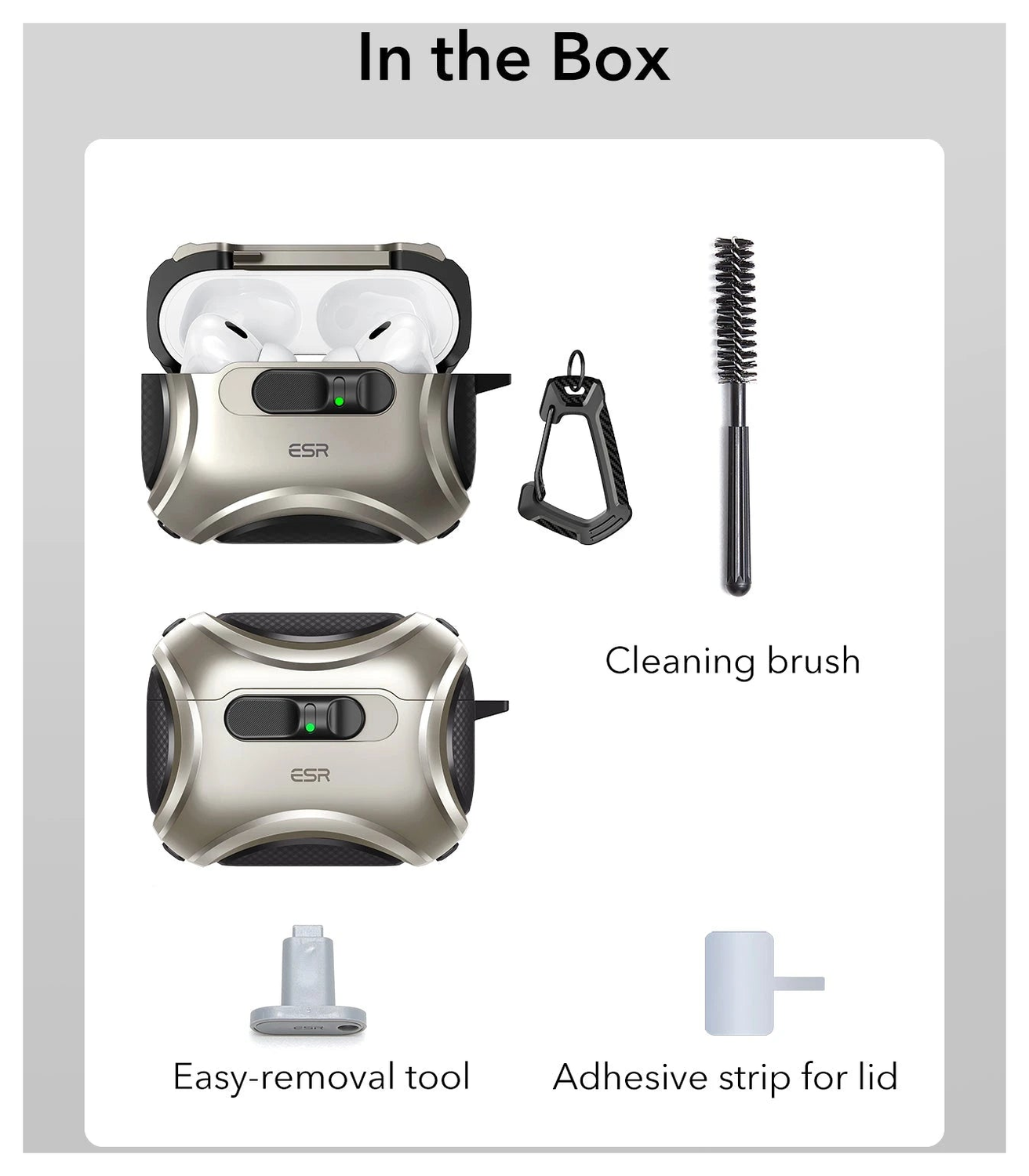 ESR Cyber FlickLock AirPods Pro 3 (2025) Hoesje MagSafe Titanium afbeelding 9