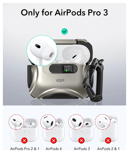 ESR Cyber FlickLock AirPods Pro 3 (2025) Hoesje MagSafe Titanium afbeelding 10