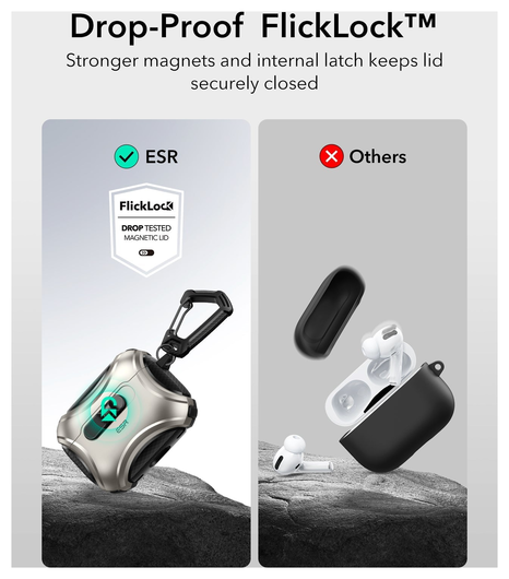ESR Cyber FlickLock AirPods Pro 3 (2025) Hoesje MagSafe Titanium afbeelding 3
