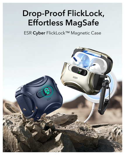 ESR Cyber FlickLock AirPods Pro 3 (2025) Hoesje MagSafe Blauw afbeelding 2
