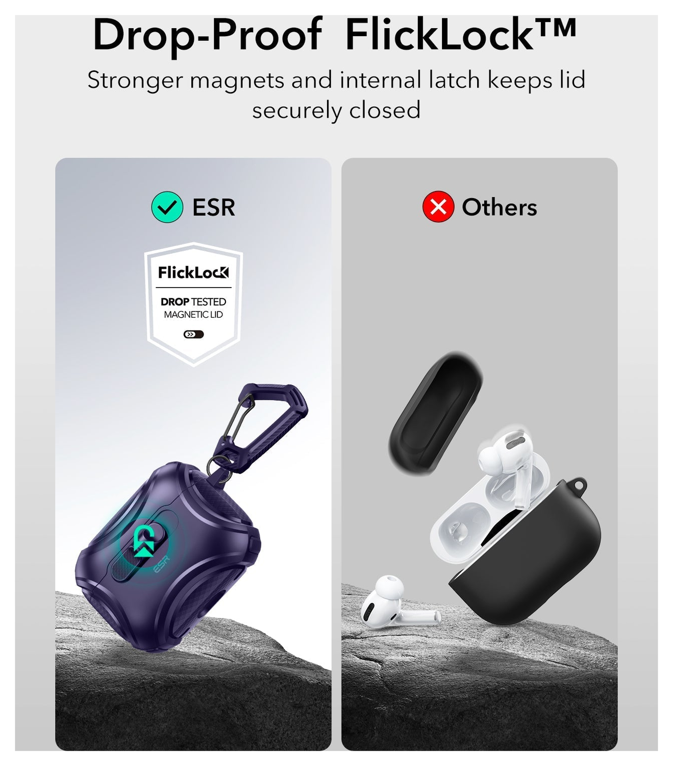 ESR Cyber FlickLock AirPods Pro 3 (2025) Hoesje MagSafe Paars afbeelding 3