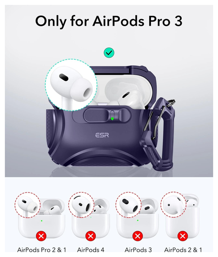 ESR Cyber FlickLock AirPods Pro 3 (2025) Hoesje MagSafe Paars afbeelding 10