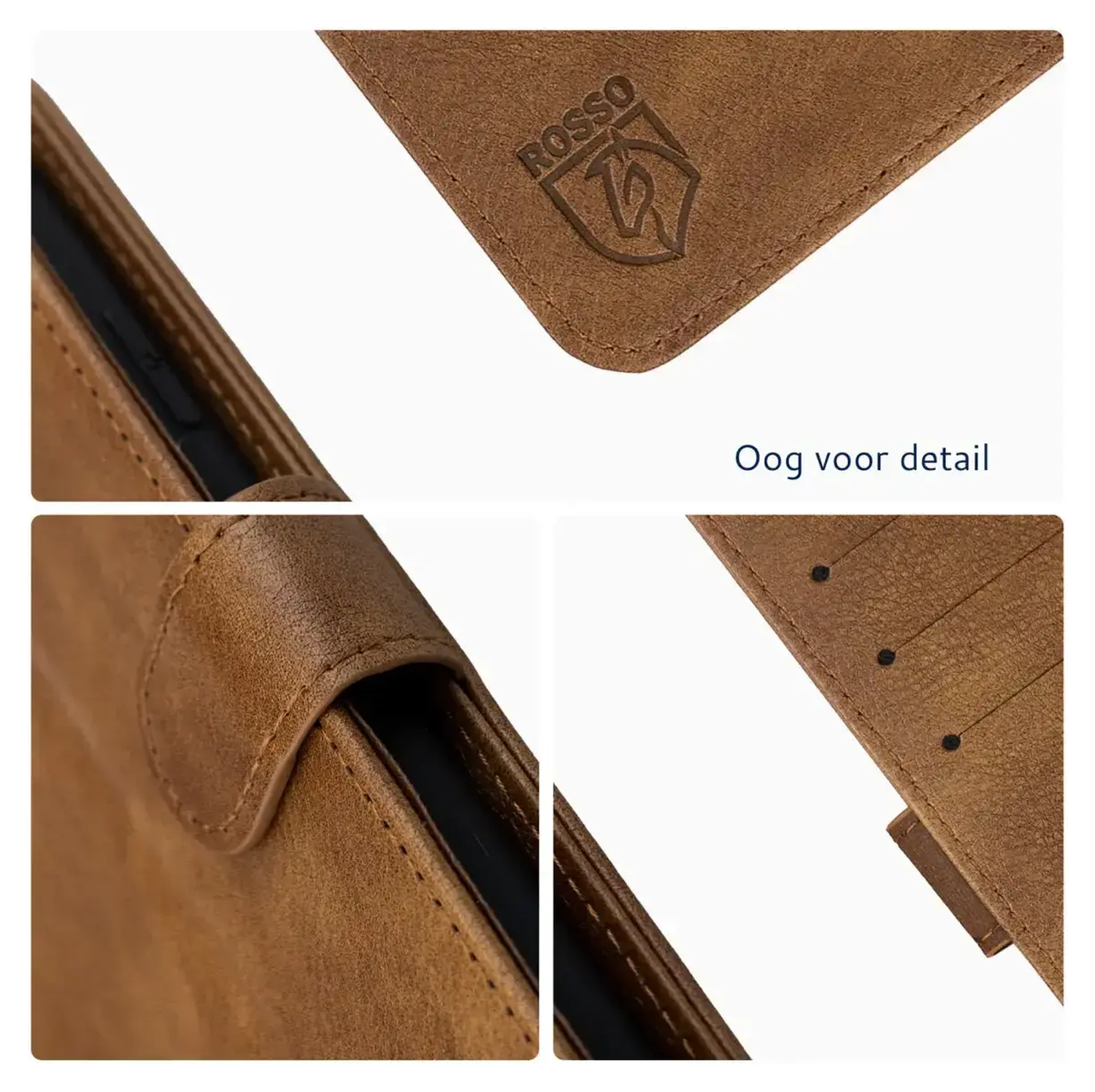 Rosso Element Samsung Galaxy A17 Hoesje Book Case Wallet Bruin afbeelding 4