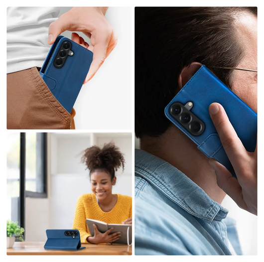 Rosso Element Samsung Galaxy A17 Hoesje Book Case Wallet Blauw afbeelding 3