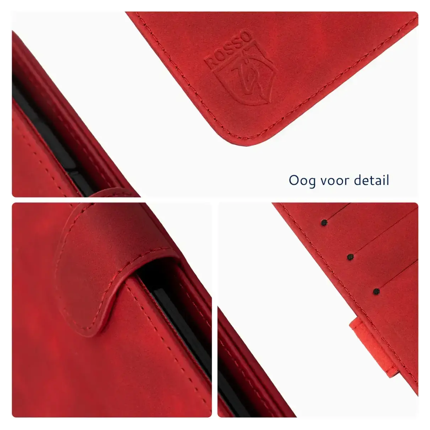Rosso Element Samsung Galaxy A17 Hoesje Book Case Wallet Rood afbeelding 4