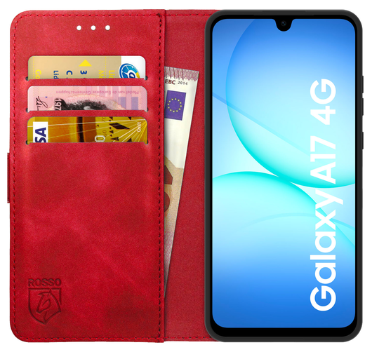 Rosso Element Samsung Galaxy A17 Hoesje Book Case Wallet Rood afbeelding 1