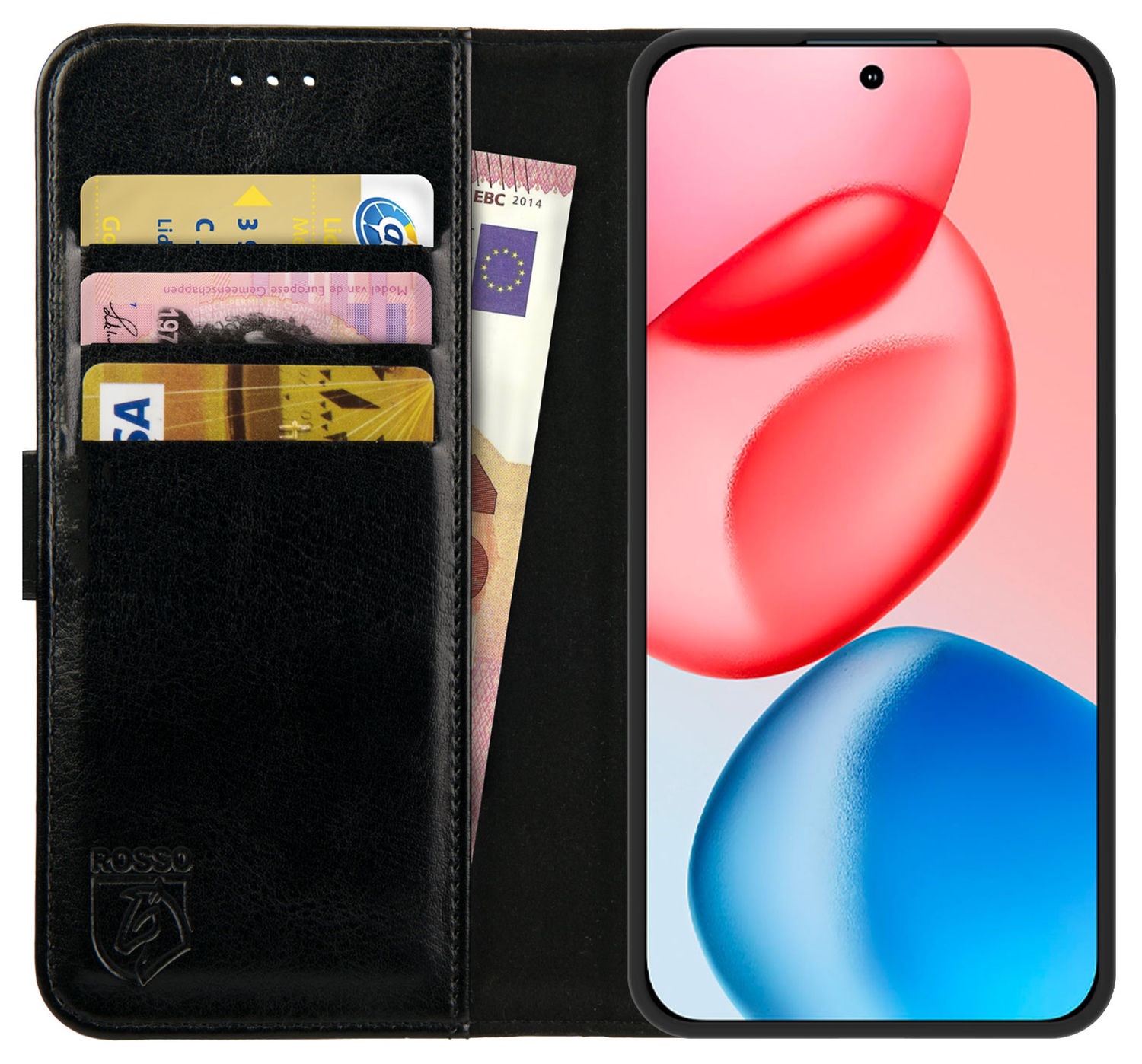 Rosso Element Honor 400 Hoesje Book Case Wallet Zwart afbeelding 1