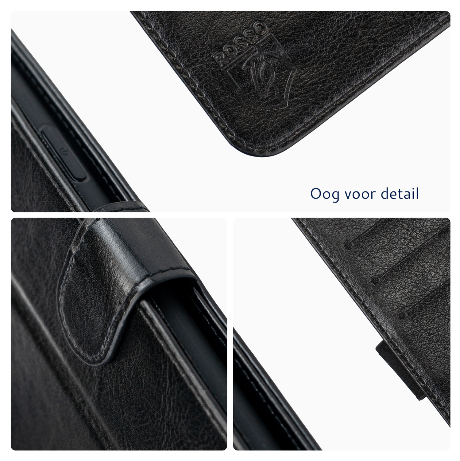 Rosso Element Honor 400 Hoesje Book Case Wallet Zwart afbeelding 5