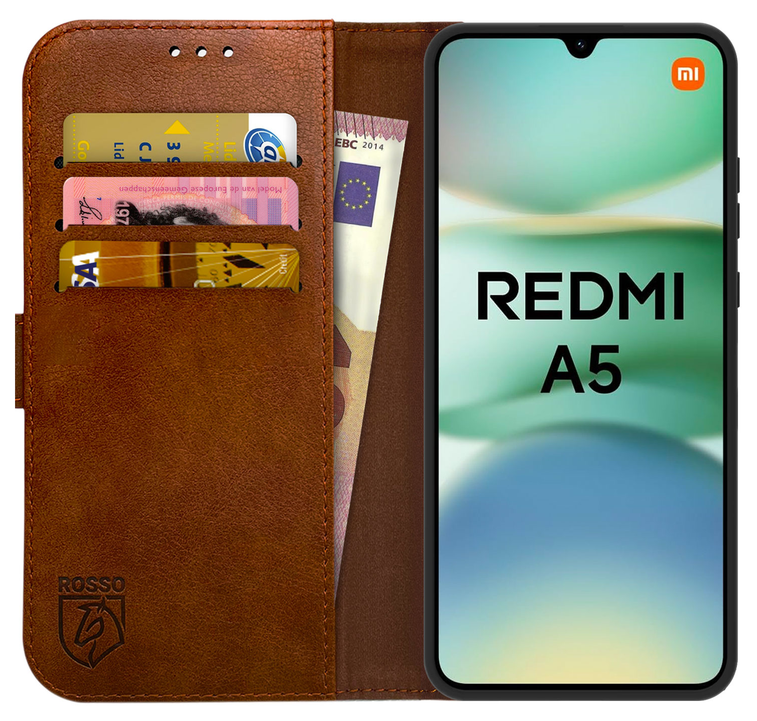 Rosso Element Xiaomi Redmi A5 Hoesje Book Case Wallet Bruin afbeelding 1