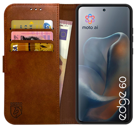 Rosso Element Motorola Edge 60 Hoesje Book Case Wallet Bruin