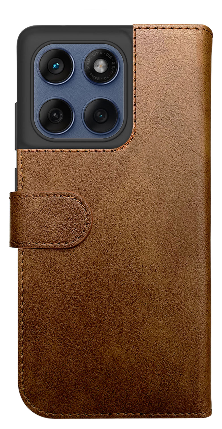 Rosso Element Motorola Edge 60 Pro Hoesje Book Case Wallet Bruin afbeelding 2