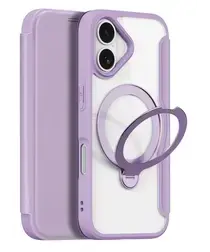 Dux Ducis Skin X Pro iPhone 17 Hoesje MagSafe RFID Book Case 360° Stand Paars afbeelding