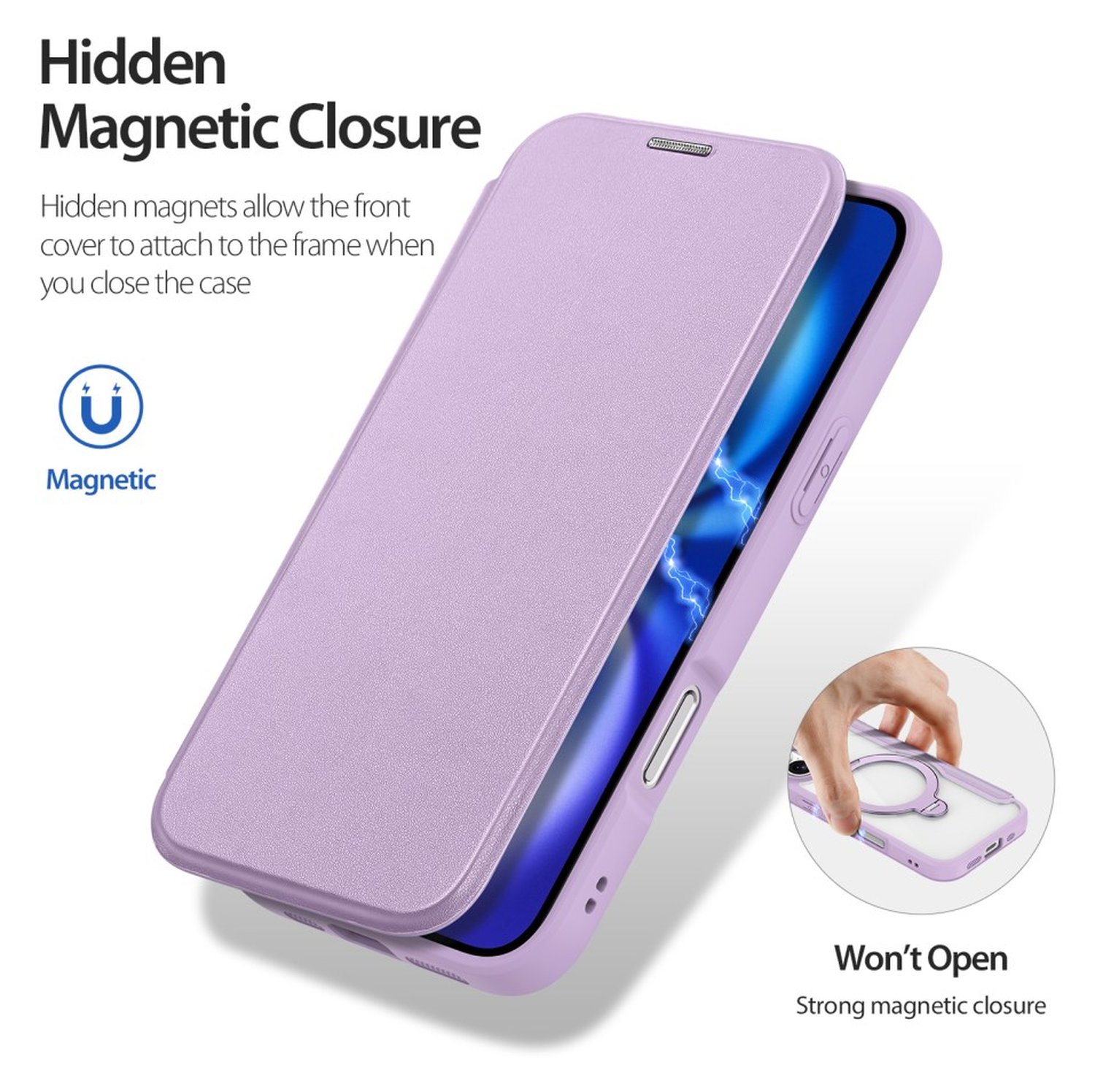 Dux Ducis Skin X Pro Apple iPhone 17 Hoesje MagSafe Book Case Paars afbeelding 7