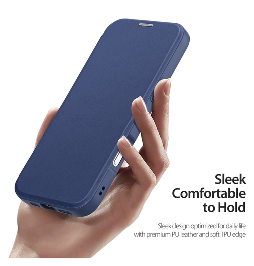 Dux Ducis Skin X Pro Apple iPhone 17 Pro Hoesje MagSafe RFID Book Case Blauw afbeelding 7