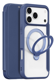 Dux Ducis Skin X Pro Apple iPhone 17 Pro Hoesje MagSafe RFID Book Case Blauw afbeelding
