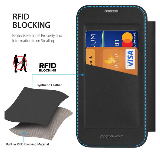 Dux Ducis Skin X Pro iPhone 17 Pro Max Hoesje MagSafe RFID Book Case Zwart afbeelding 4