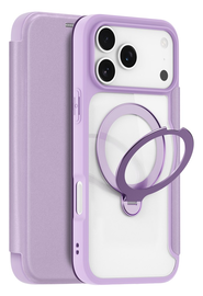 Dux Ducis Skin X Pro iPhone 17 Pro Max Hoesje MagSafe RFID Book Case Paars