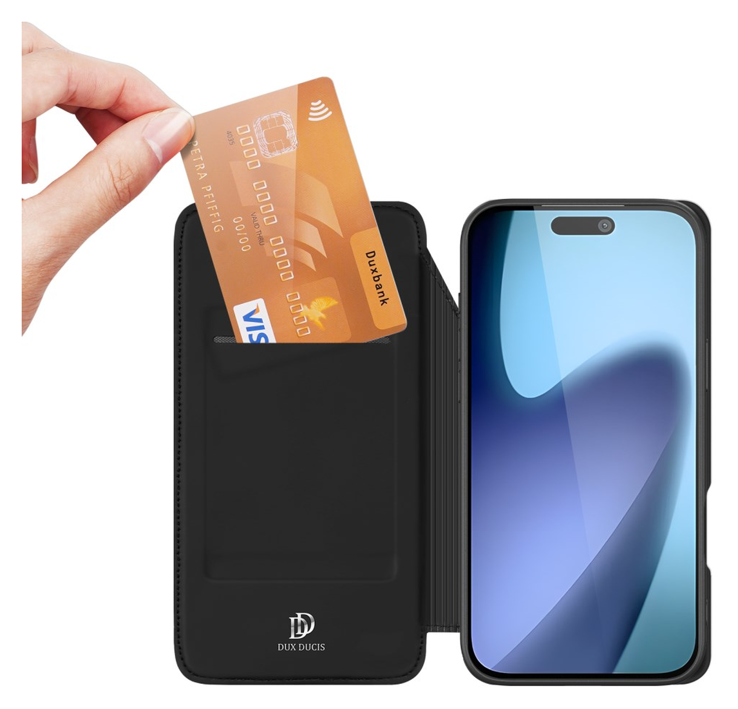 Dux Ducis Skin Pro Apple iPhone 17 Air Hoesje Portemonnee Book Case Zwart afbeelding 2