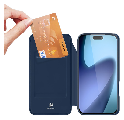 Dux Ducis Skin Pro Apple iPhone 17 Air Hoesje Portemonnee Book Case Blauw afbeelding 2