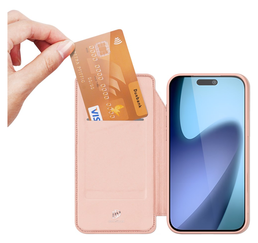 Dux Ducis Skin Pro Apple iPhone 17 Air Hoesje Portemonnee Book Case Roze afbeelding 2