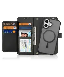 Dux Ducis Lawa Apple iPhone 17 Hoesje 2-in-1 Wallet Book Case MagSafe Zwart afbeelding