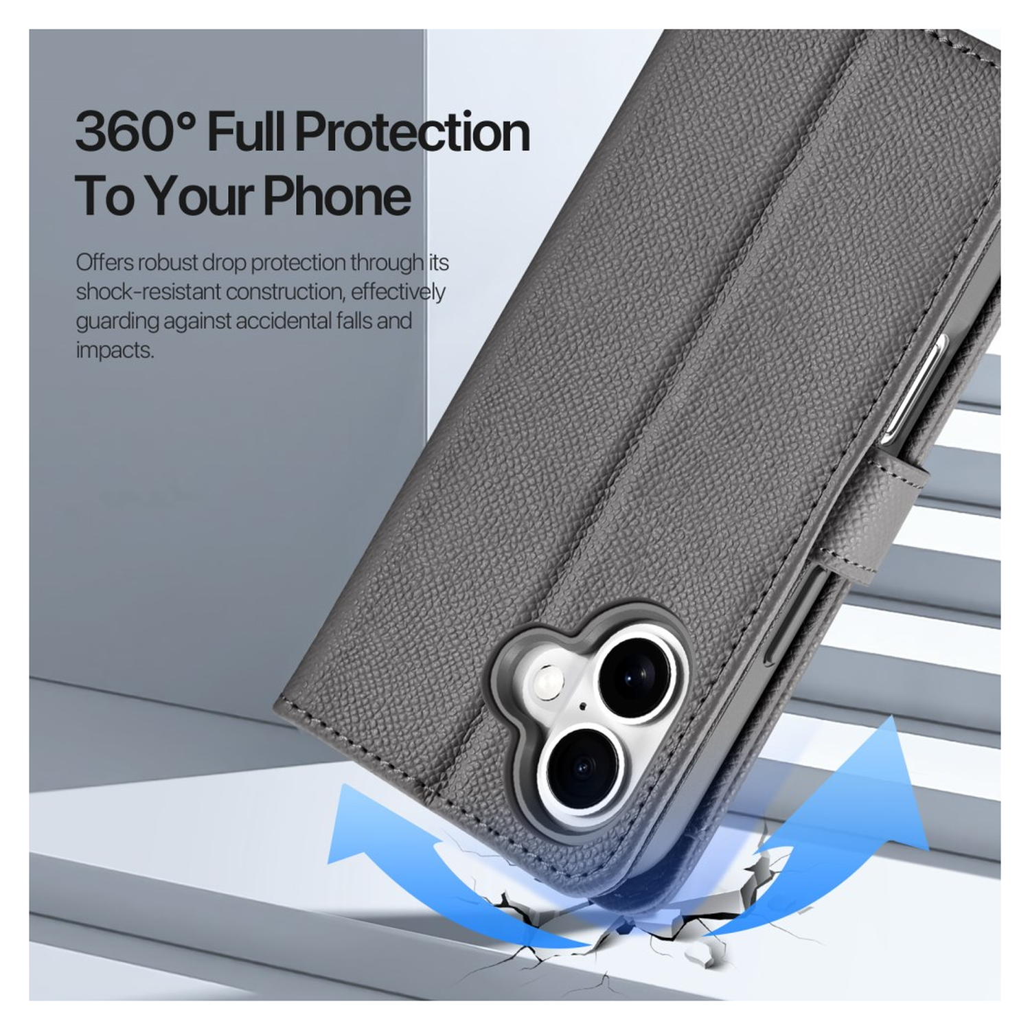 Dux Ducis Lawa Apple iPhone 17 Hoesje 2-in-1 Wallet Book Case MagSafe Grijs afbeelding 4