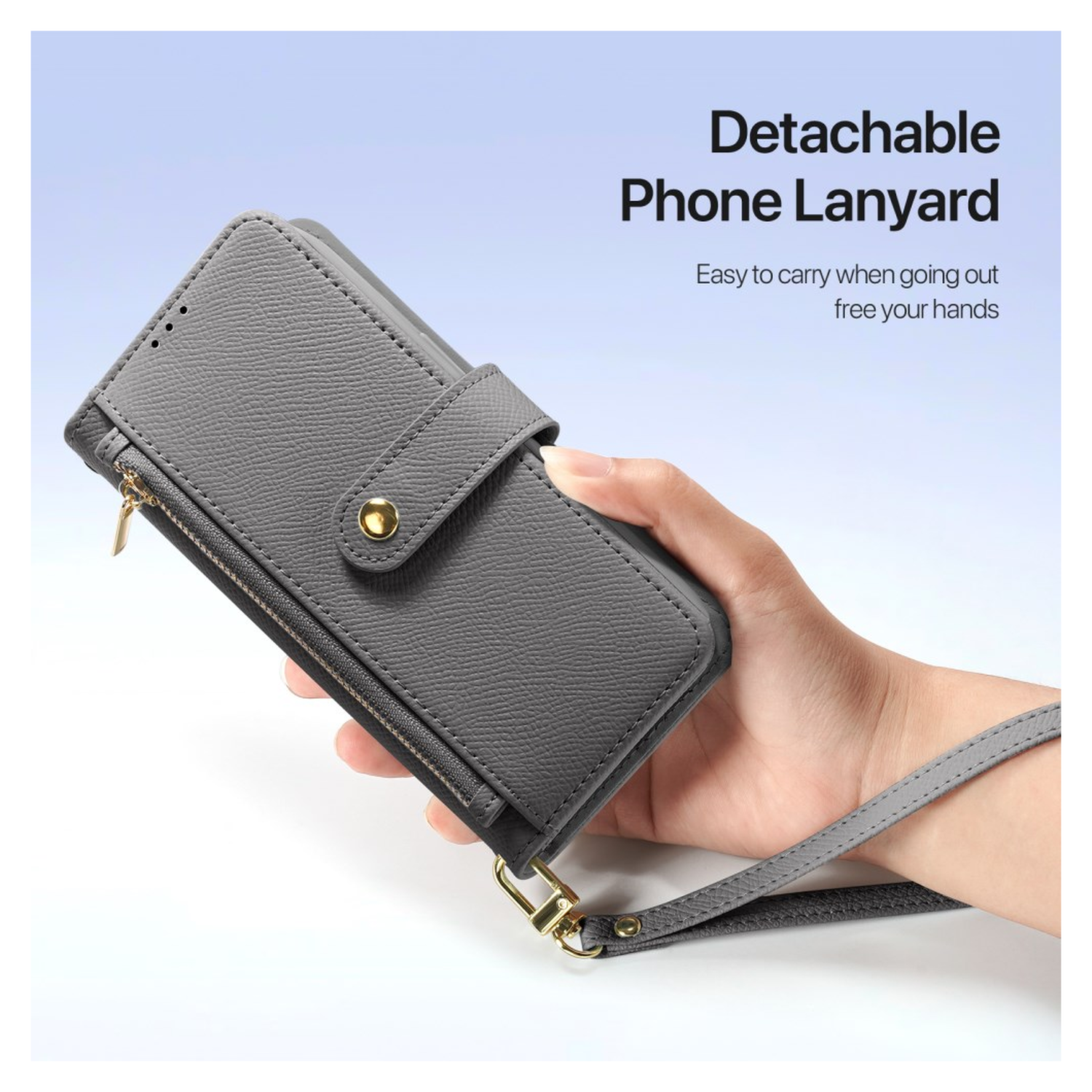 Dux Ducis Lawa Apple iPhone 17 Hoesje 2-in-1 Wallet Book Case MagSafe Grijs afbeelding 5