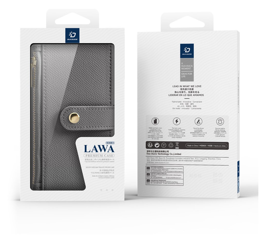 Dux Ducis Lawa Apple iPhone 17 Hoesje 2-in-1 Wallet Book Case MagSafe Grijs afbeelding 12