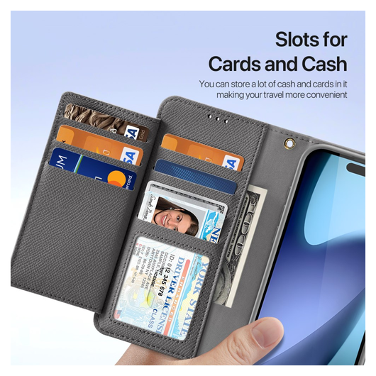 Dux Ducis Lawa Apple iPhone 17 Hoesje 2-in-1 Wallet Book Case MagSafe Grijs afbeelding 9