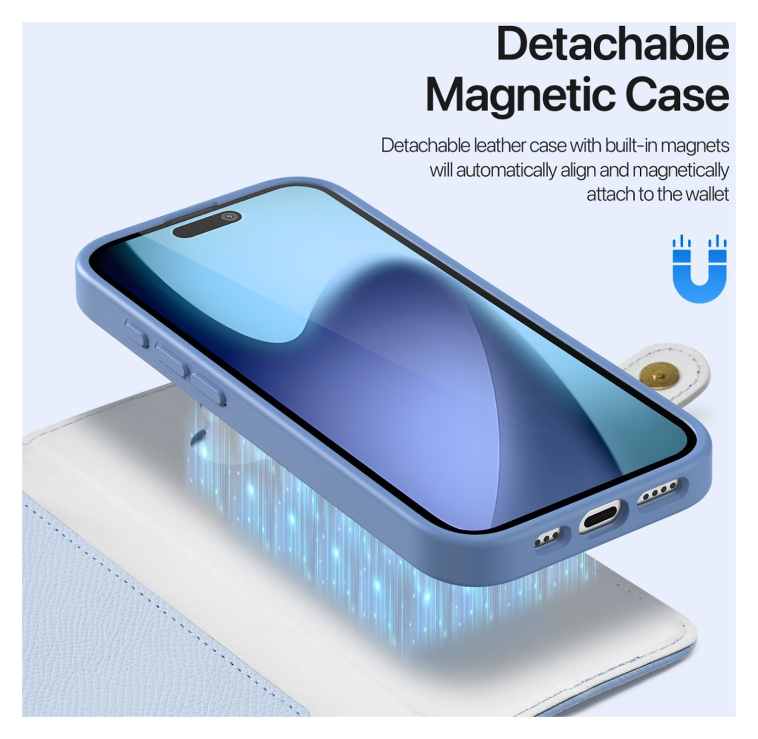 Dux Ducis Lawa Apple iPhone 17 Hoesje 2-in-1 Wallet Book Case MagSafe Blauw afbeelding 5