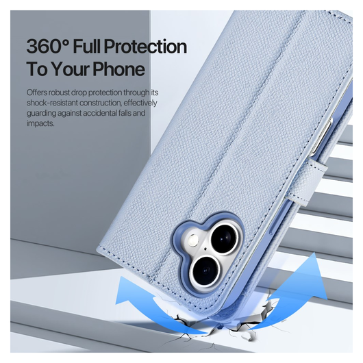 Dux Ducis Lawa Apple iPhone 17 Hoesje 2-in-1 Wallet Book Case MagSafe Blauw afbeelding 4