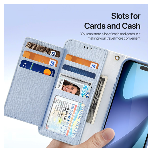 Dux Ducis Lawa Apple iPhone 17 Hoesje 2-in-1 Wallet Book Case MagSafe Blauw afbeelding 9