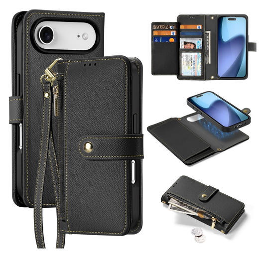 Dux Ducis Lawa Apple iPhone 17 Air Hoesje 2-in-1 Wallet Book Case MagSafe Zwart afbeelding 2