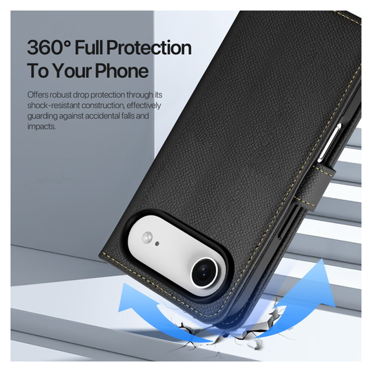 Dux Ducis Lawa Apple iPhone 17 Air Hoesje 2-in-1 Wallet Book Case MagSafe Zwart afbeelding 4