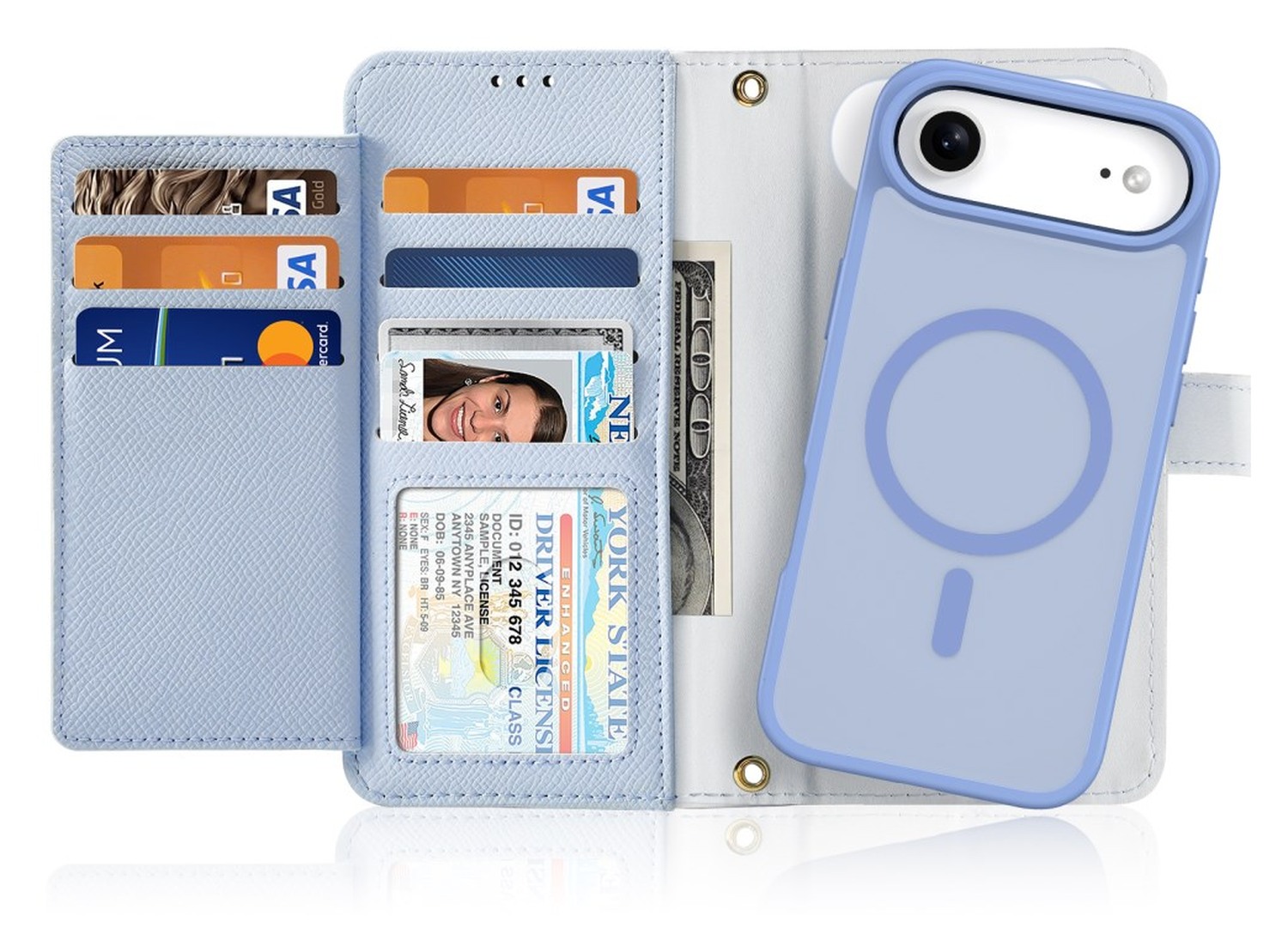 Dux Ducis Lawa Apple iPhone 17 Air Hoesje 2-in-1 Wallet Book Case MagSafe Blauw afbeelding 1