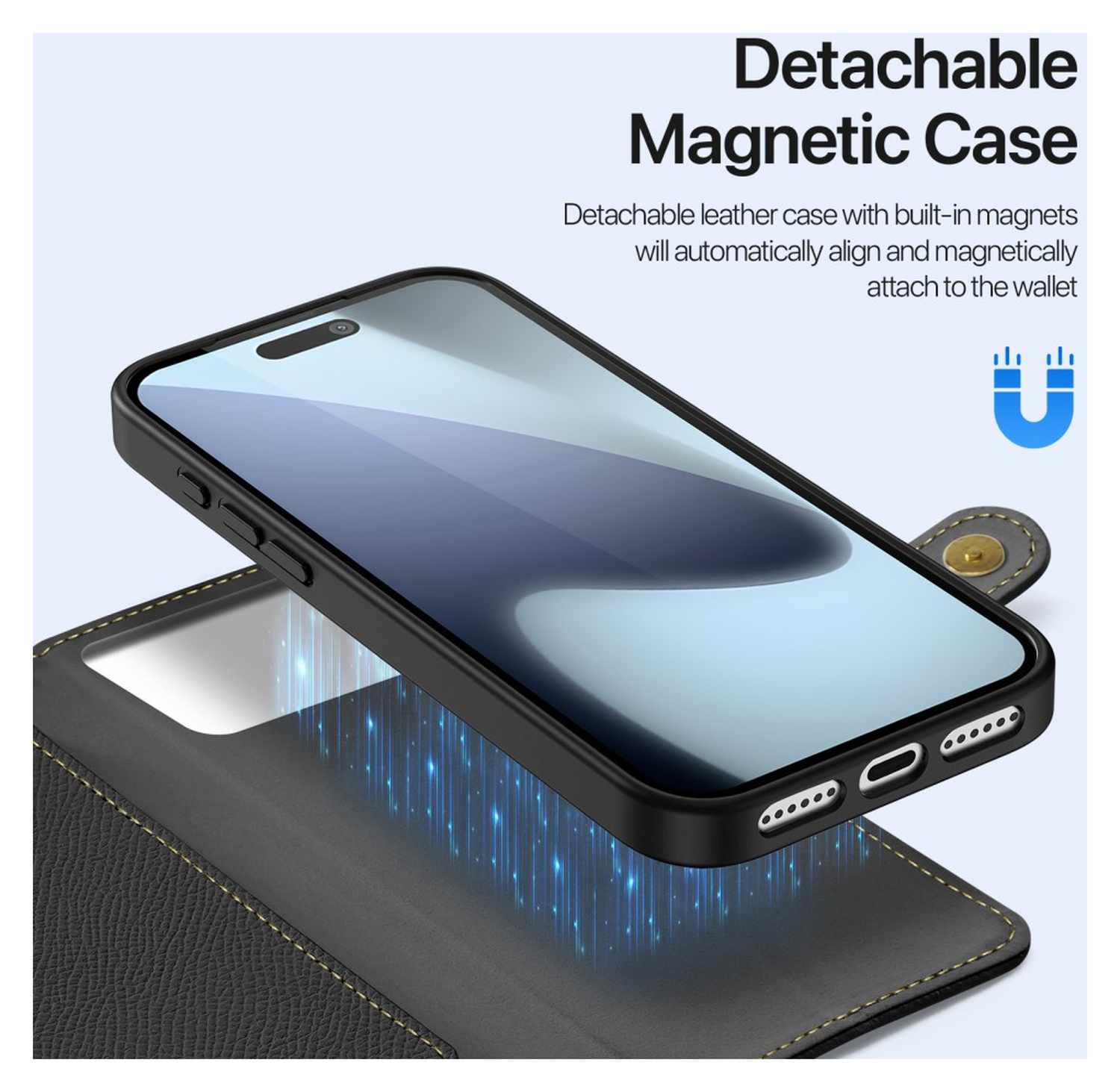 Dux Ducis Lawa iPhone 17 Pro Max Hoesje 2-in-1 Wallet Book Case MagSafe Zwart afbeelding 6