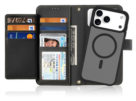 Dux Ducis Lawa iPhone 17 Pro Max Hoesje 2-in-1 Wallet Book Case MagSafe Zwart