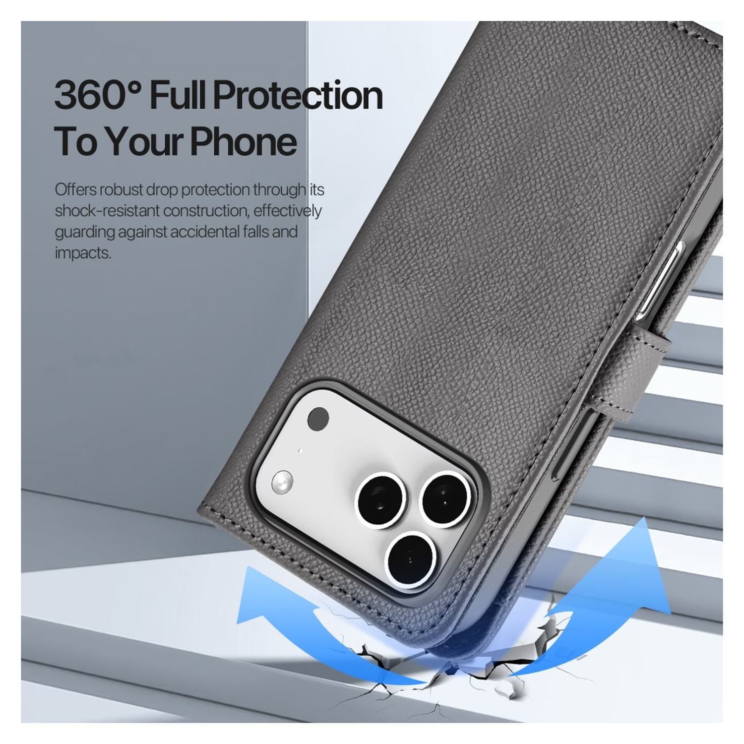 Dux Ducis Lawa iPhone 17 Pro Max Hoesje 2-in-1 Wallet Book Case MagSafe Grijs afbeelding 4