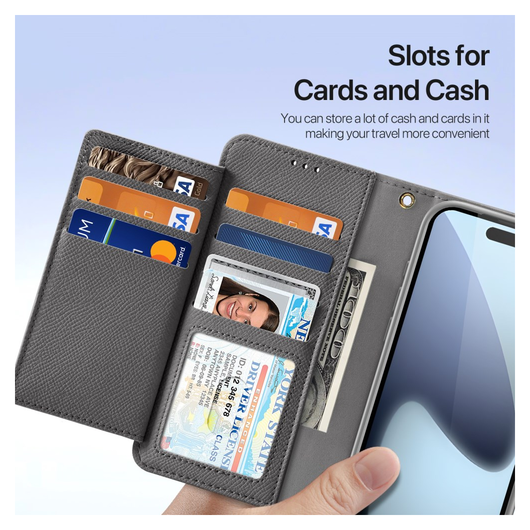 Dux Ducis Lawa iPhone 17 Pro Max Hoesje 2-in-1 Wallet Book Case MagSafe Grijs afbeelding 9