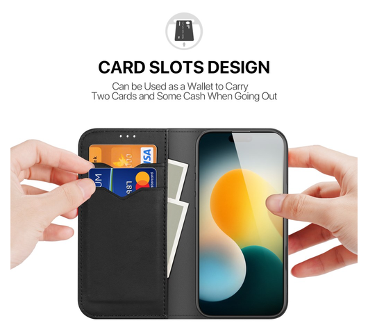 Dux Ducis Hivo Apple iPhone 17 Hoesje RFID Book Case Zwart afbeelding 3