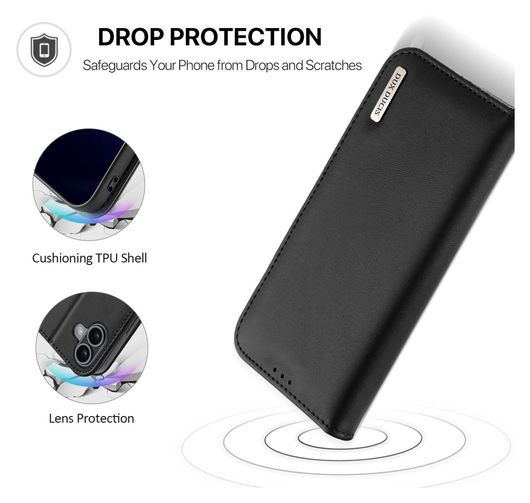 Dux Ducis Hivo Apple iPhone 17 Hoesje RFID Book Case Zwart afbeelding 5
