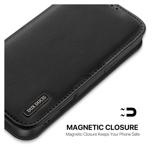 Dux Ducis Hivo Apple iPhone 17 Hoesje RFID Book Case Zwart afbeelding 6