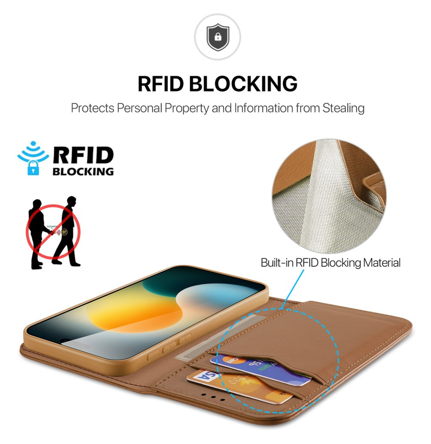 Dux Ducis Hivo Apple iPhone 17 Air Hoesje RFID Book Case Bruin afbeelding 4