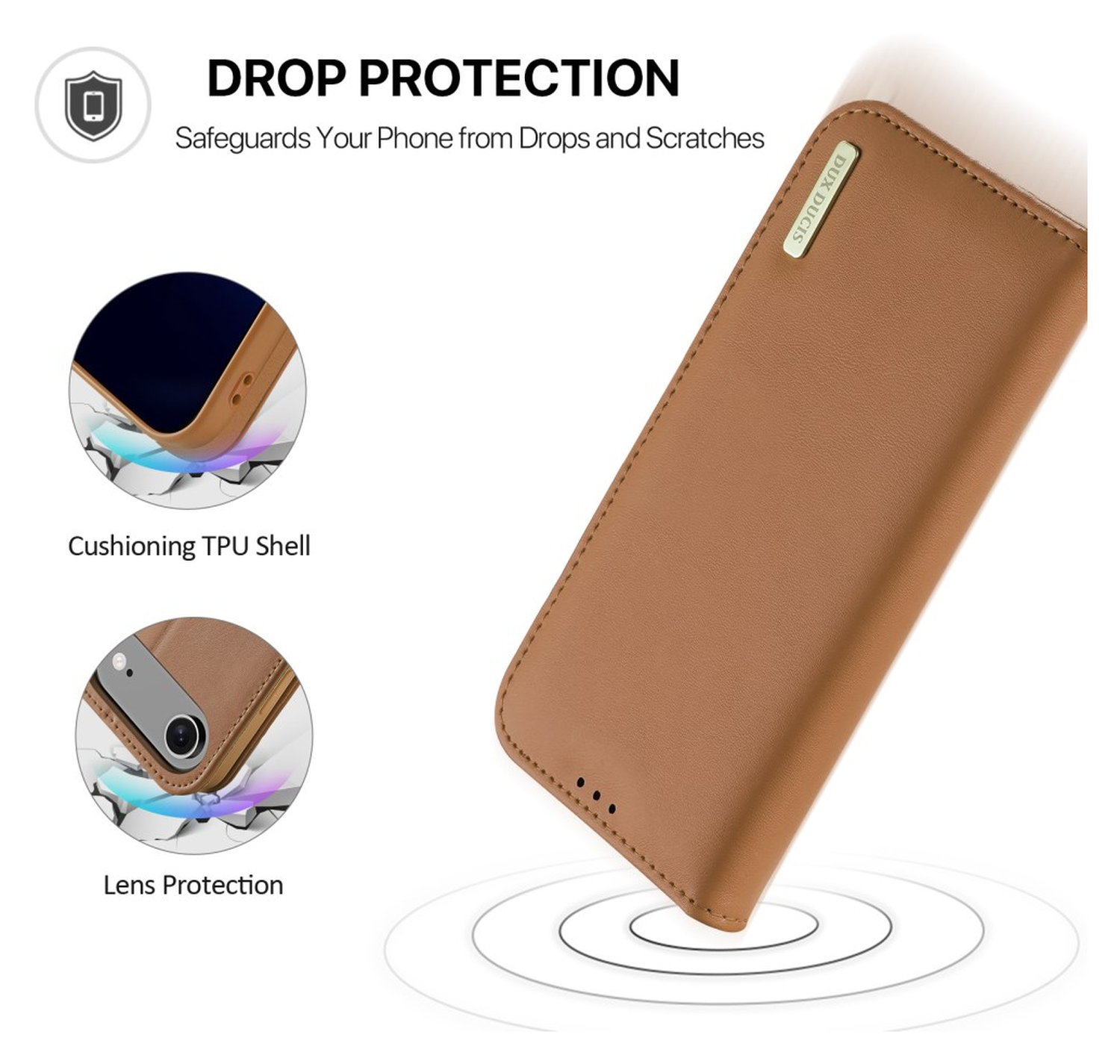 Dux Ducis Hivo Apple iPhone 17 Air Hoesje RFID Book Case Bruin afbeelding 5