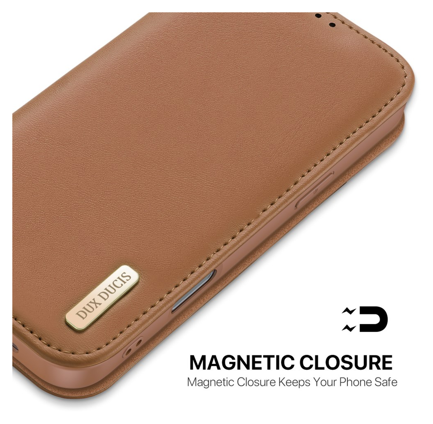 Dux Ducis Hivo Apple iPhone 17 Air Hoesje RFID Book Case Bruin afbeelding 6