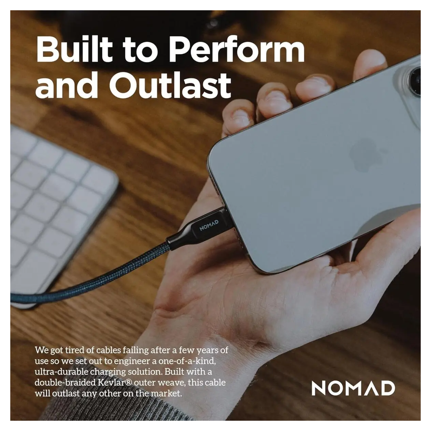 Nomad Kevlar USB-C naar USB-C Kabel 240W Power Delivery Fast Charge 1.5M Wit afbeelding 7